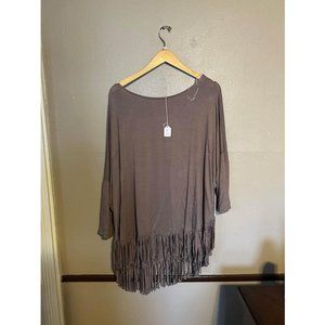 New. 1x Plus Size Top. Elbow Sleeve. Fringe